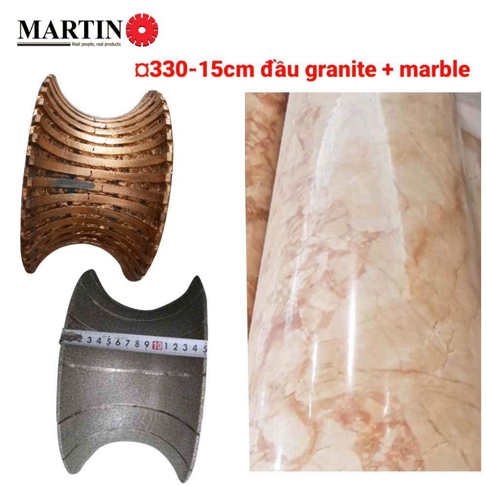 Đầu phào tròn - 2 - Ø330 - 15cm - Granite - Marble
