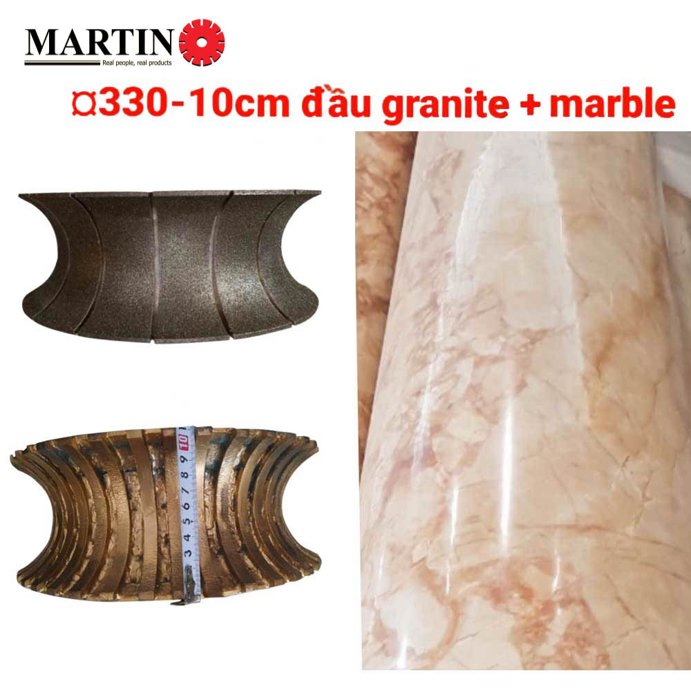 Đầu phào tròn - 2 - Ø330 - 10cm - Granite - Marble