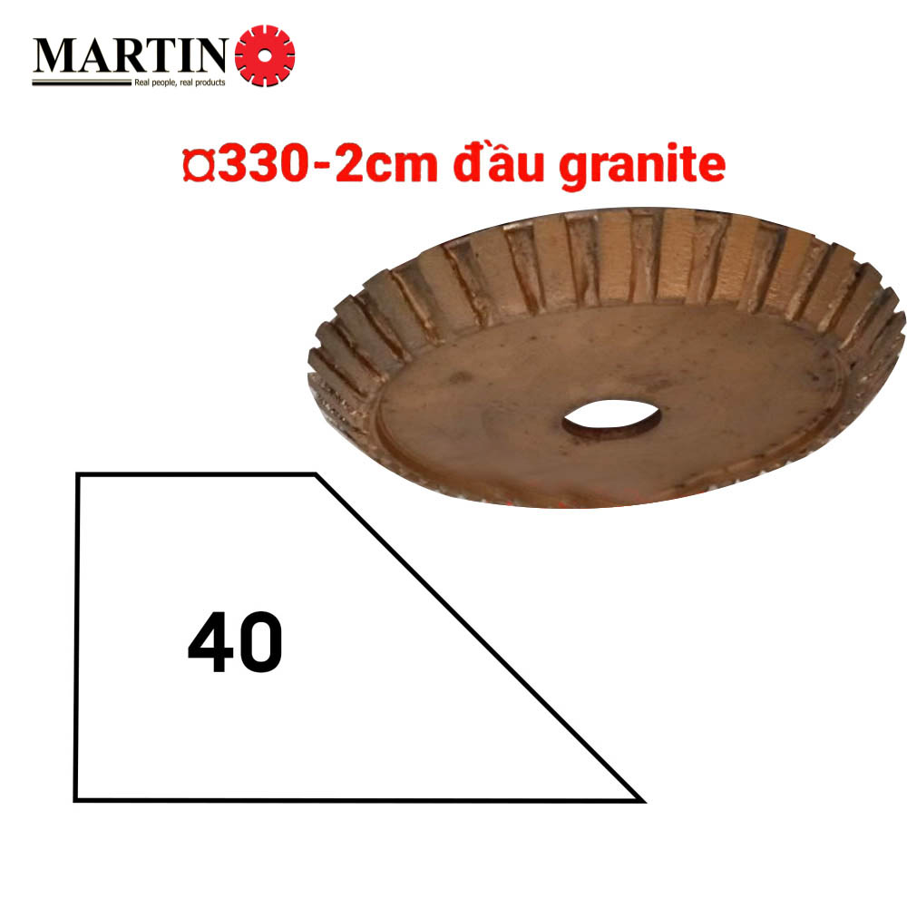 Đầu phào 40 - Ø330 - 2cm - granite